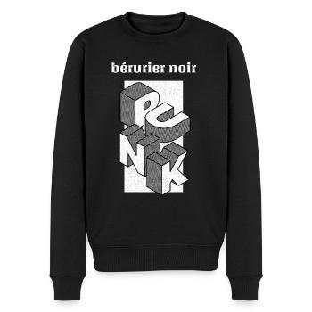 Schwarzer Beruir Punk - Männer Premium Bio Pullover - Schwarz - Vorne - Nico (187cm)