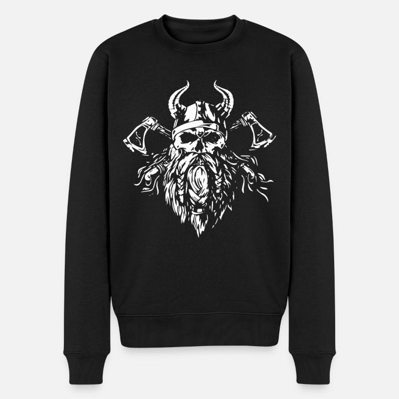 Viking Skull - Haches - Pull Premium bio Homme - noir