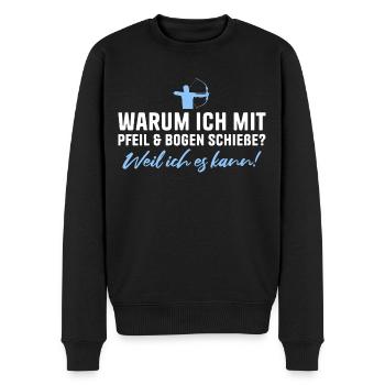 Bogenschießen Weil ich es kann Schützenverein - Männer Premium Bio Pullover - Schwarz - Vorne - Nico (187cm)