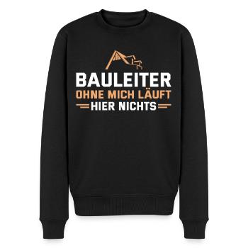 Bauleiter Ohne mich läuft nichts Bauaufsicht - Männer Premium Bio Pullover - Schwarz - Vorne - Nico (187cm)