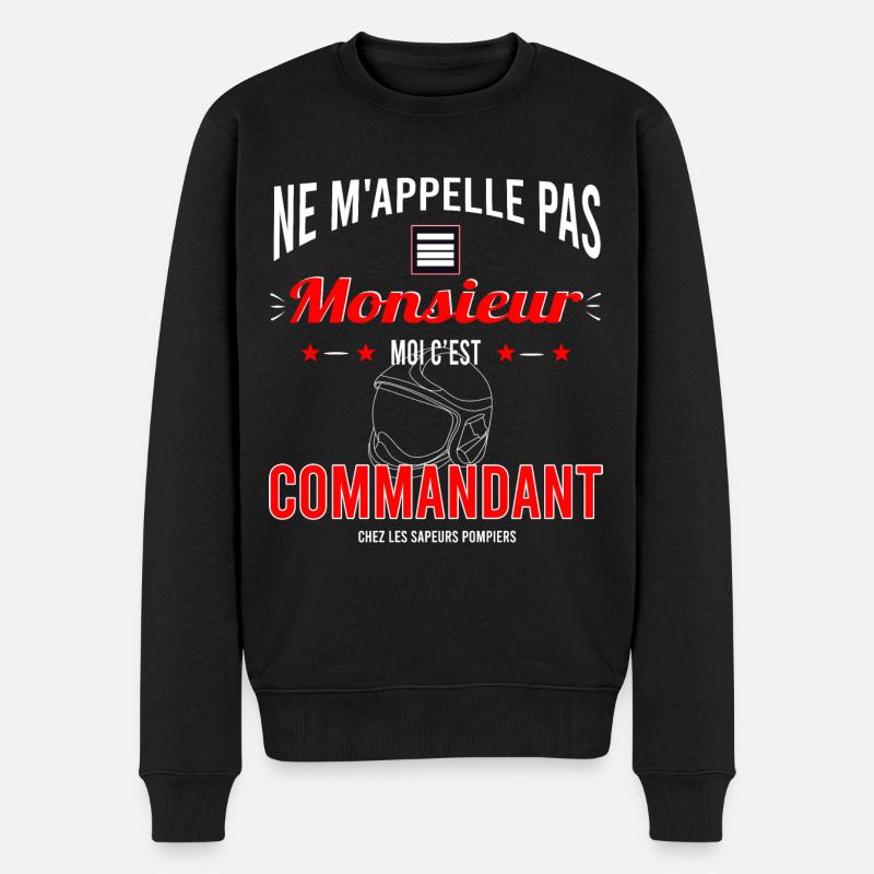 Sapeur pompier Commandant - Pull Premium bio Homme - noir
