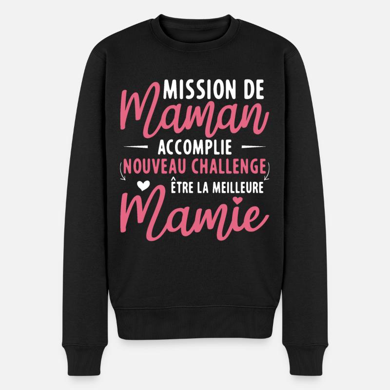 Mission de maman accomplie mamie annonce grossesse - Pull Premium bio Homme - noir