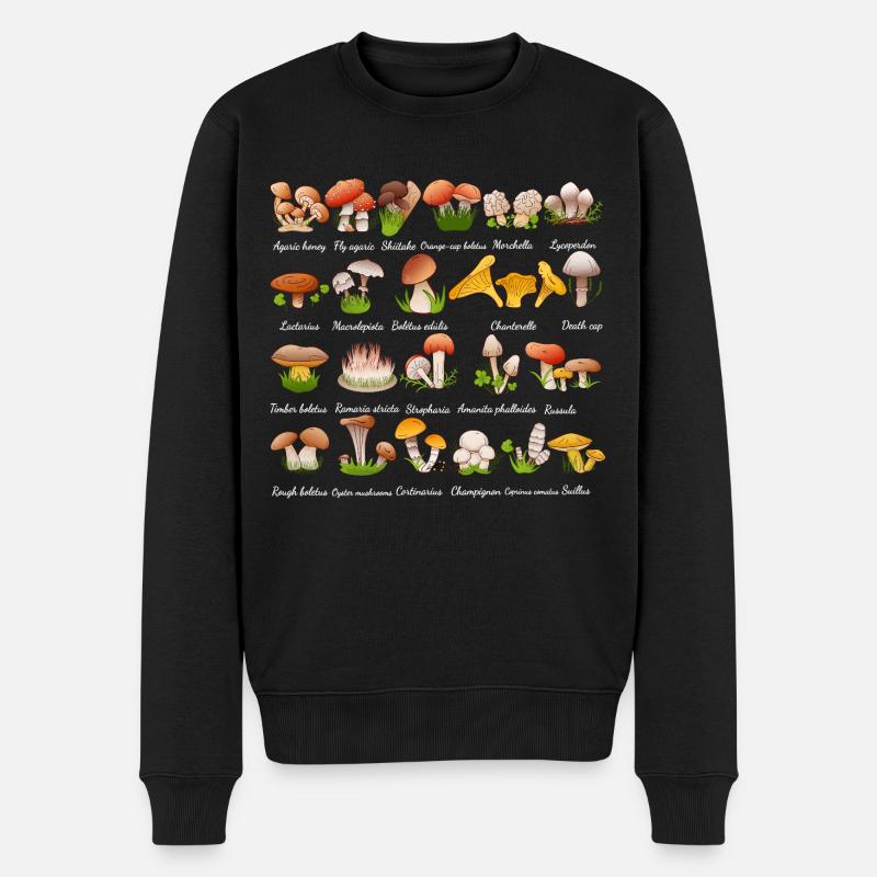 Mycologie Cueilleur de Champignons - Pull Premium bio Homme - noir