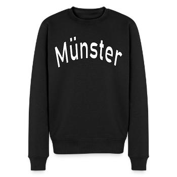Münster - Männer Premium Bio Pullover - Schwarz - Vorne - Nico (187cm)
