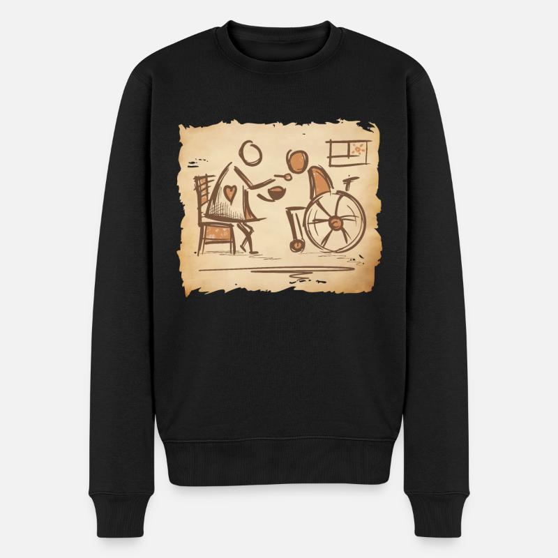 Altenpflegerin, Betreuerin, Pflegerin -Vintage Art - Männer Premium Bio Pullover - Schwarz
