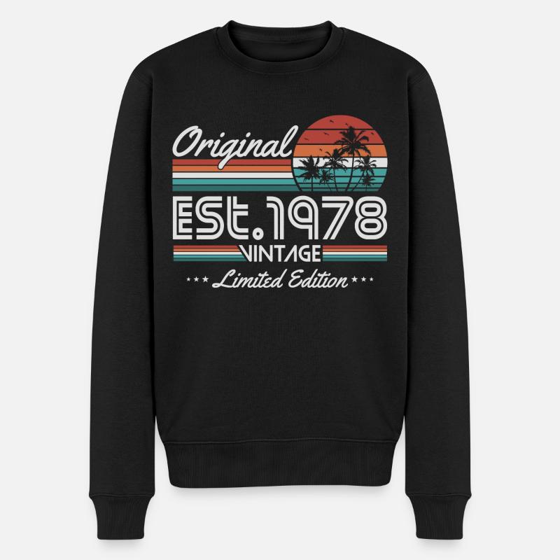 1978 vintage vintage retro cadeau d’anniversaire - Pull Premium bio Homme - noir