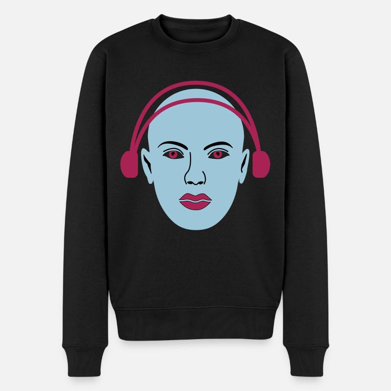 Alien écoute de la musique - Pull Premium bio Homme - noir