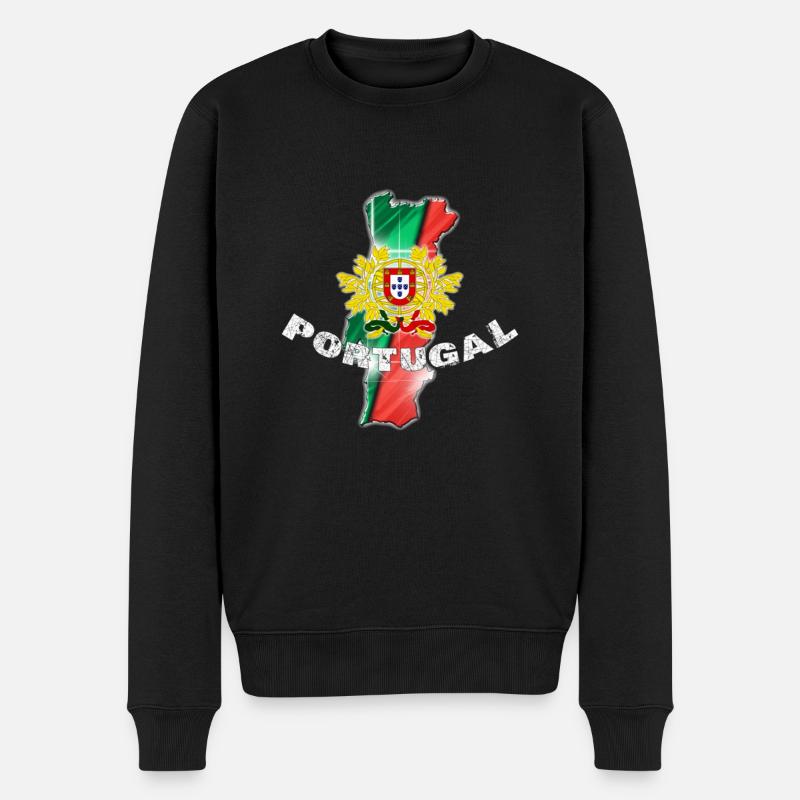 Portugal - Männer Premium Bio Pullover - Schwarz