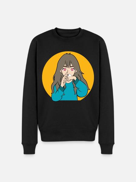 COCAINE SNIFFING ANIME GIRL - Men's Premium Organic Jumper - black