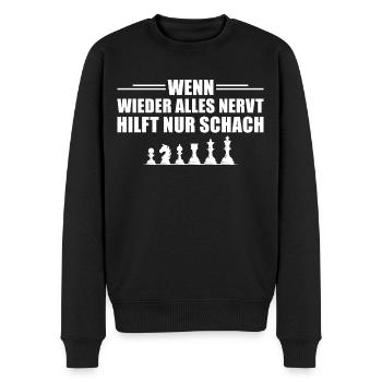 Schachspieler Wenn alles nervt hilft nur Schach - Männer Premium Bio Pullover - Schwarz - Vorne - Nico (187cm)