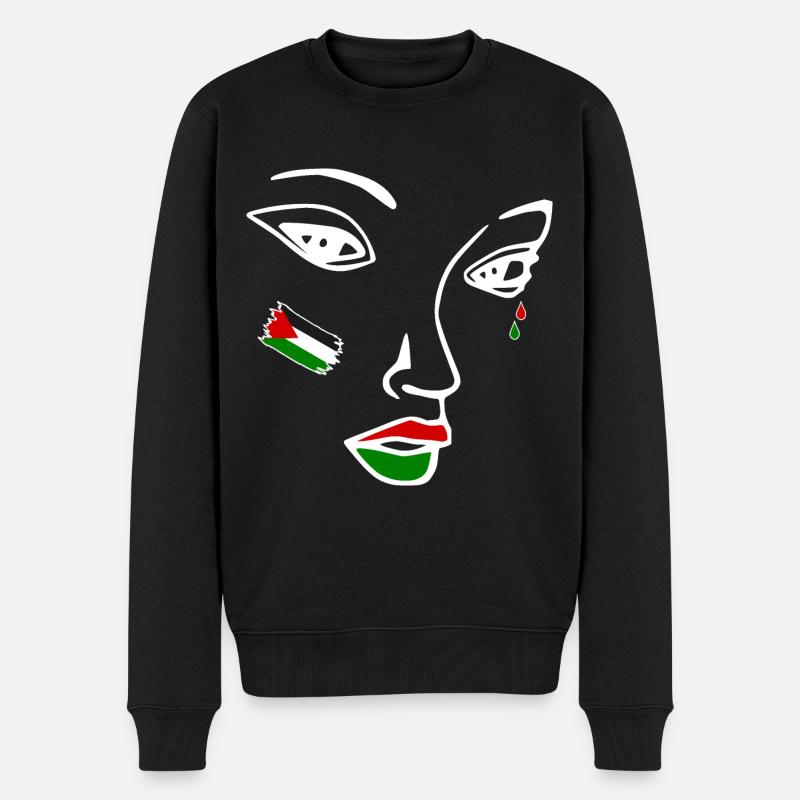Free palestine - Männer Premium Bio Pullover - Schwarz