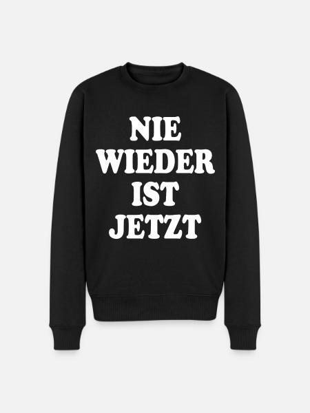 Nie wieder ist jetzt - Männer Premium Bio Pullover - Schwarz