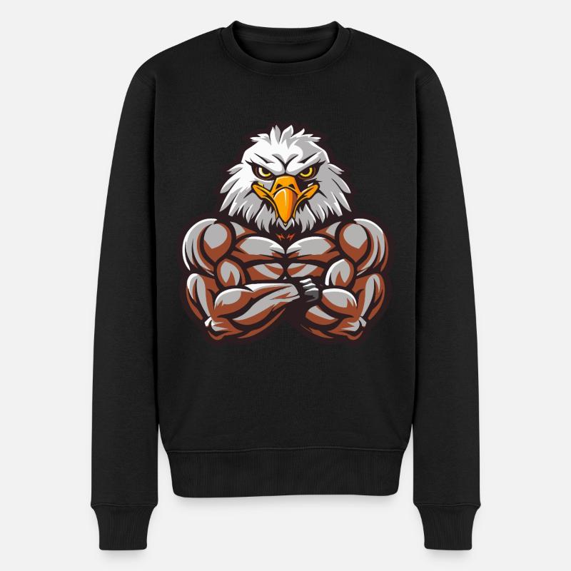 Musculation Eagle Muscles - Pull Premium bio Homme - noir