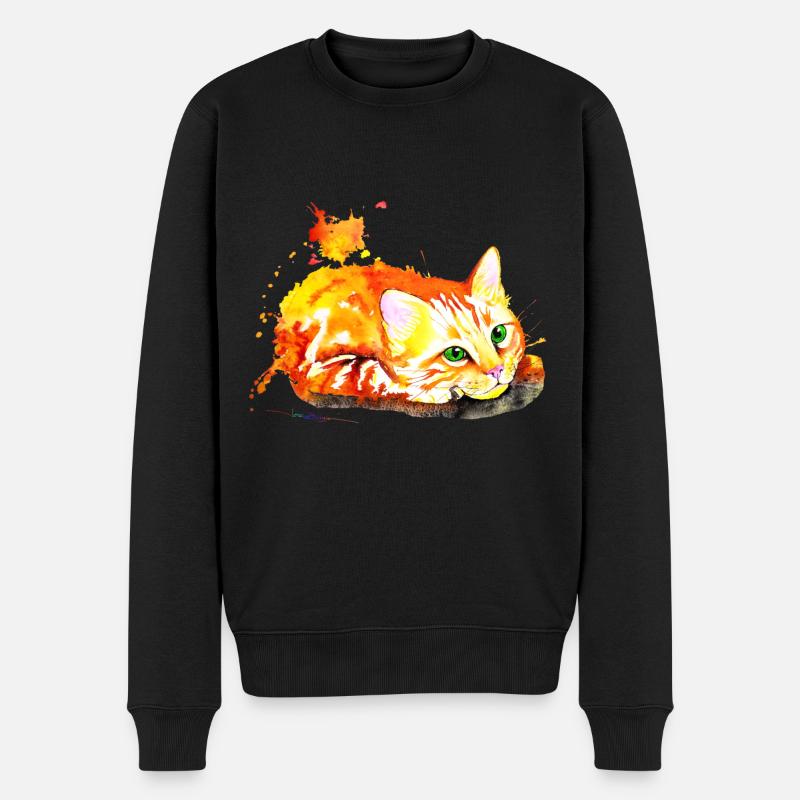 Chat roux - Pull Premium bio Homme - noir