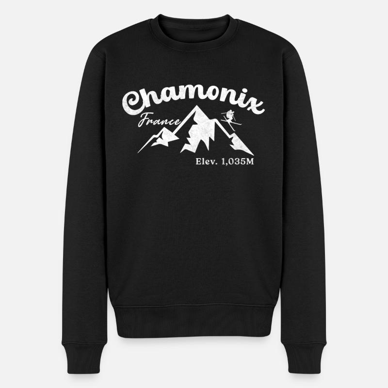 Chamonix French Alps - Pull Premium bio Homme - noir