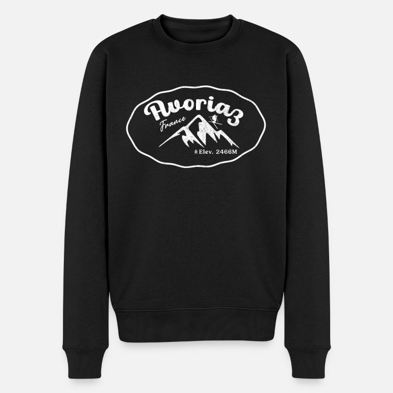 Avoriaz Snowboarding Franch Alpes - Männer Premium Bio Pullover - Schwarz