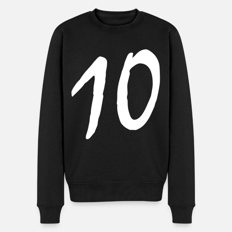 10 - Männer Premium Bio Pullover - Schwarz