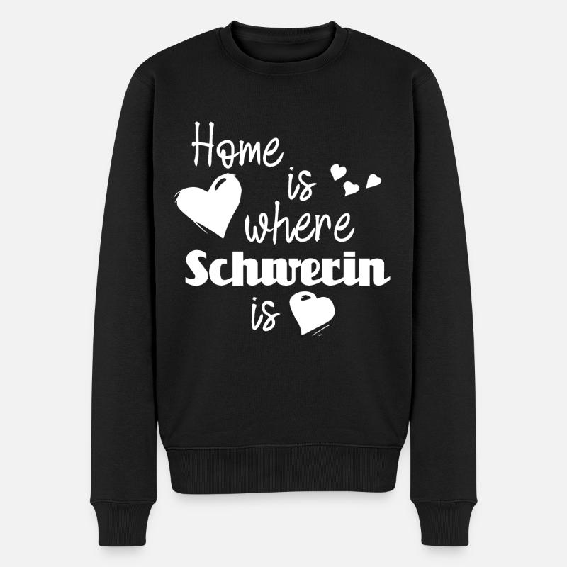 Zuhause in Schwerin - Home is where Schwerin is - Männer Premium Bio Pullover - Schwarz