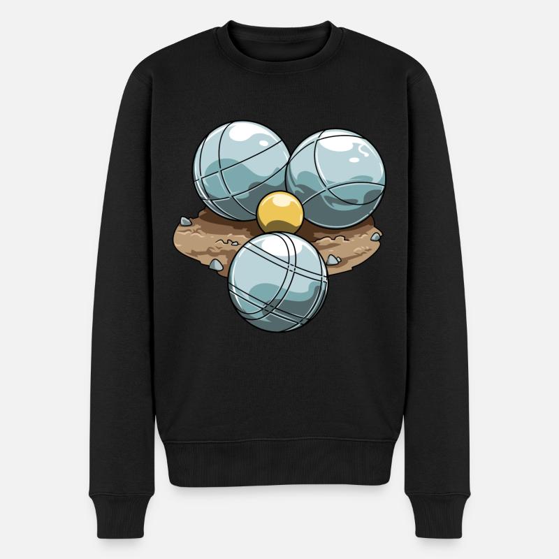 Petanque Boccia Boule Kugelspiel - Männer Premium Bio Pullover - Schwarz