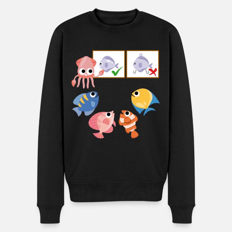 Angelschein Köder Prüfung Fische in der Schule - Männer Premium Bio Pullover - Schwarz