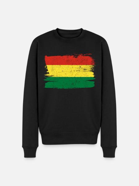 Bolivia Flag Bandiera Fred Vintage - Økologisk premium-sweatshirt til mænd - sort