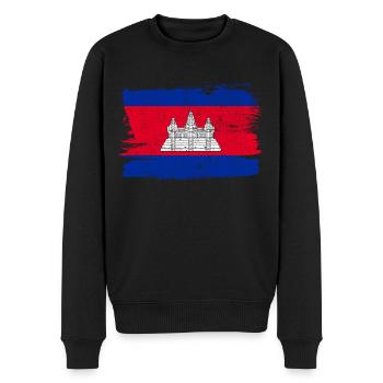 Cambogia Bandiera Cambodge drapeau paix Vintage - Pull Premium bio Homme - noir - Devant - Nico (187cm)