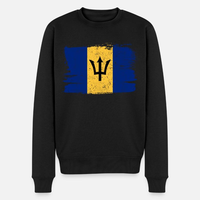 Barbados Bandiera Flagge Frieden Vintage - Männer Premium Bio Pullover - Schwarz