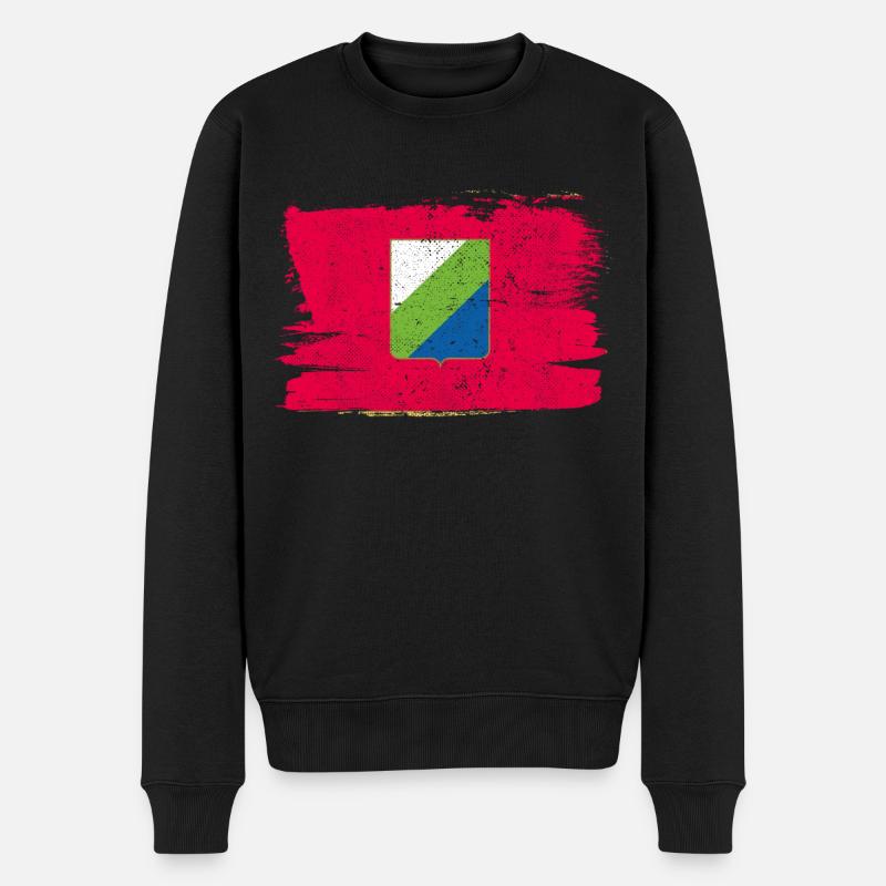 Abruzzen Flagge Italien Flagge Frieden Vintage - Männer Premium Bio Pullover - Schwarz