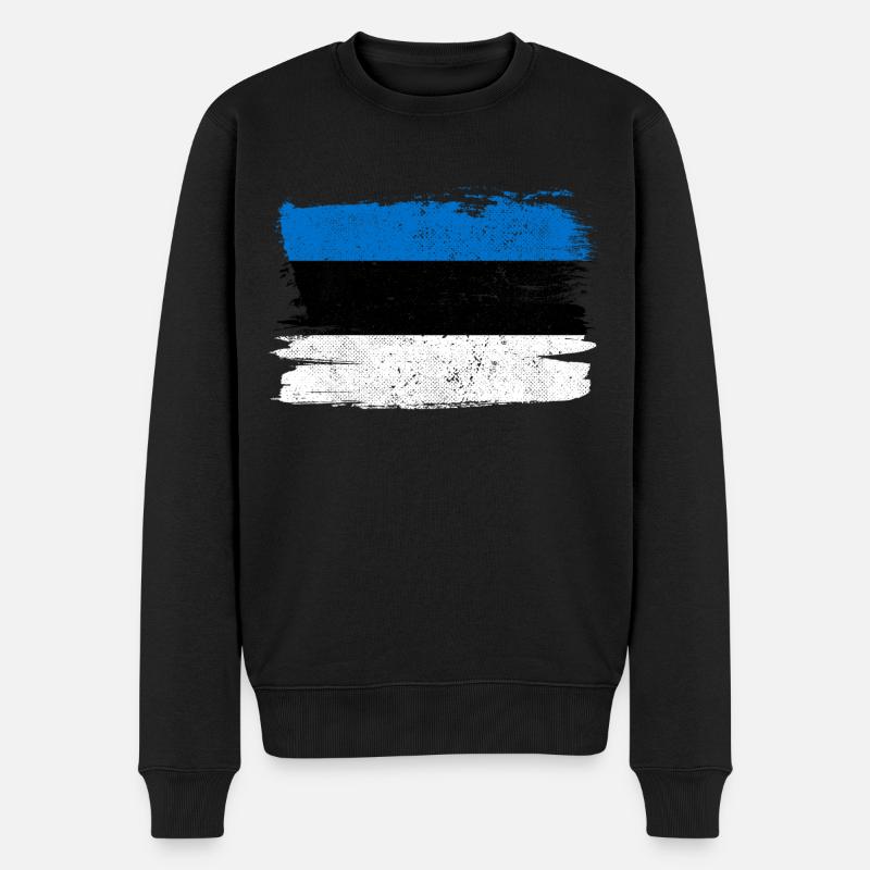 Drapeau de l’Estonie Drapeau de la paix Vintage - Pull Premium bio Homme - noir