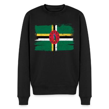 Drapeau de la Dominique Drapeau de la paix Vintage - Pull Premium bio Homme - noir - Devant - Nico (187cm)