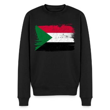 Drapeau du Soudan drapeau paix Vintage - Pull Premium bio Homme - noir - Devant - Nico (187cm)