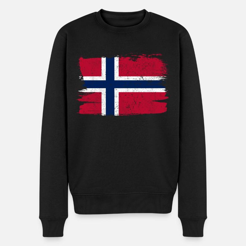 Norwegen Flagge Flagge Frieden Vintage - Männer Premium Bio Pullover - Schwarz