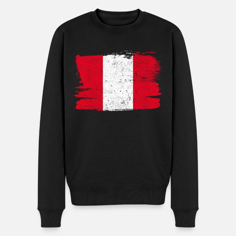 Pérou drapeau drapeau paix Vintage - Pull Premium bio Homme - noir