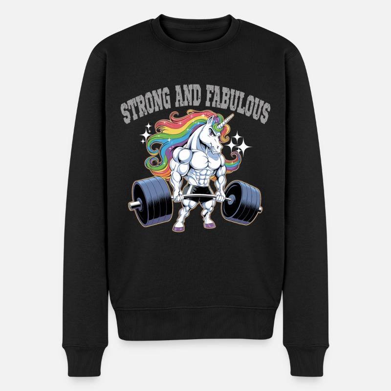 Unicorn Power - Männer Premium Bio Pullover - Schwarz