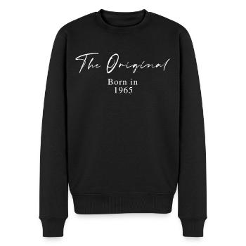Das Original – Geboren 1965 Script Typografie - Männer Premium Bio Pullover - Schwarz - Vorne - Nico (187cm)