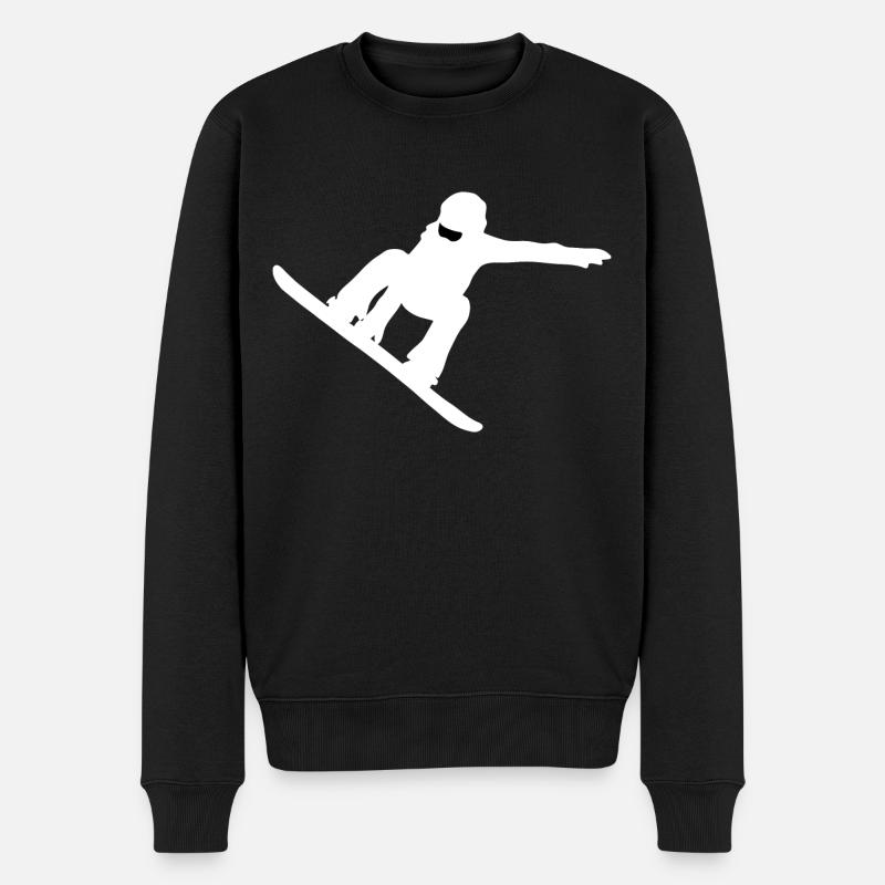 Snowboarder Wintersport - Männer Premium Bio Pullover - Schwarz