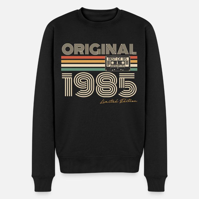 Original 1985 Jahrgang Vintage Geburtstag Retro - Männer Premium Bio Pullover - Schwarz