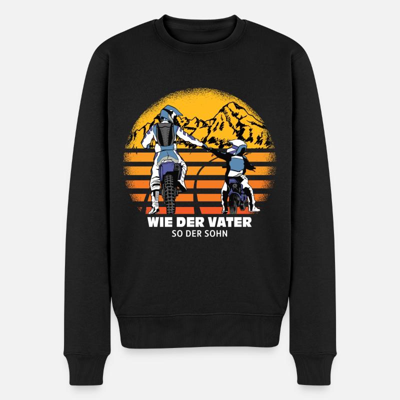 Wie der Vater so der Sohn Papa und Sohn - Männer Premium Bio Pullover - Schwarz