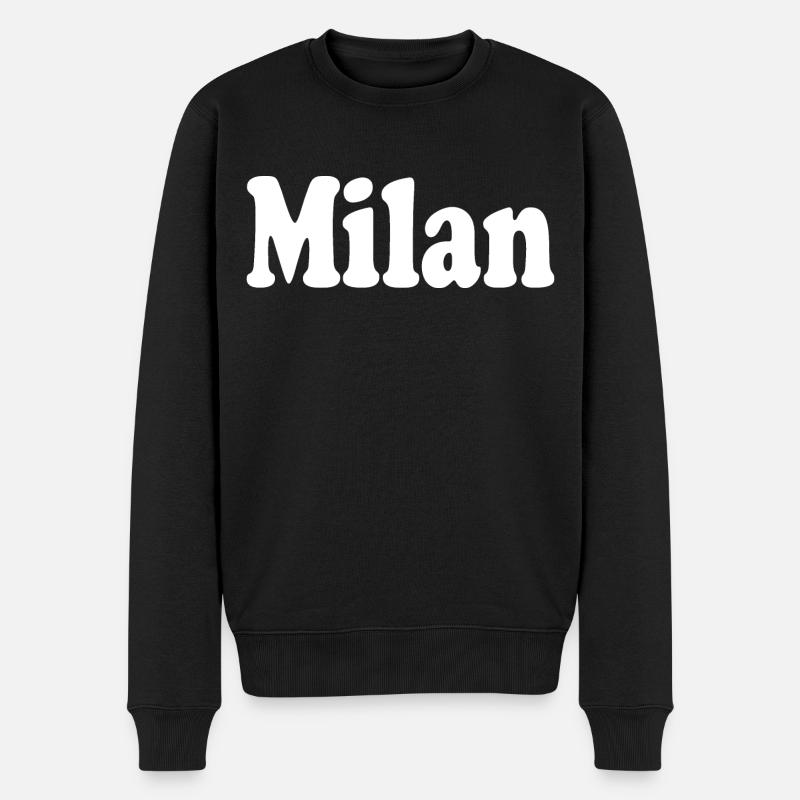 milan mailand milano - Männer Premium Bio Pullover - Schwarz