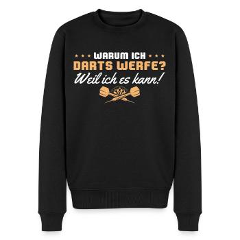 Darts werfen weil ich es kann Dartspieler - Männer Premium Bio Pullover - Schwarz - Vorne - Nico (187cm)