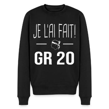 je l'ai fait GR20 Cadeau randonnée GR 20 Corse - Pull Premium bio Homme - noir - Devant - Nico (187cm)
