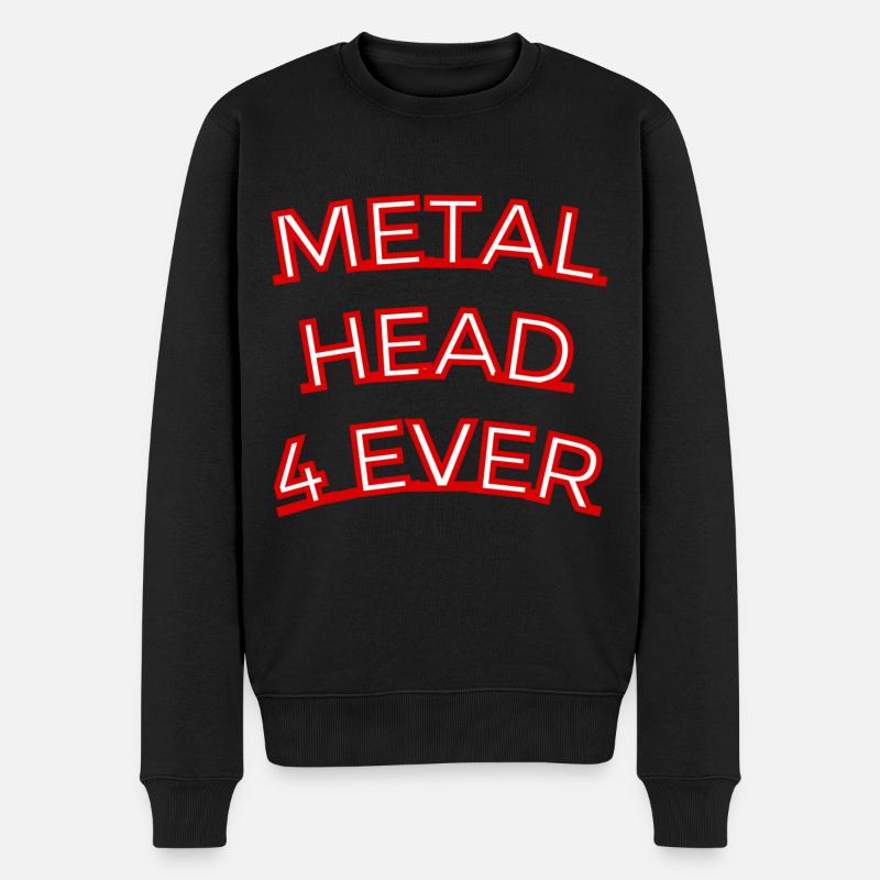 Metal Head 4 Ever - Männer Premium Bio Pullover - Schwarz