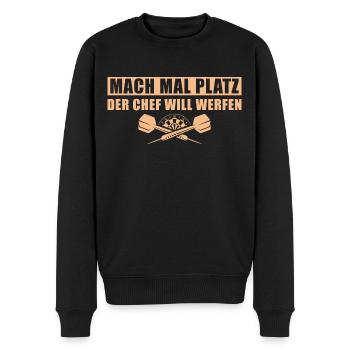 Dart Mach mal platz Dartspieler - Männer Premium Bio Pullover - Schwarz - Vorne - Nico (187cm)