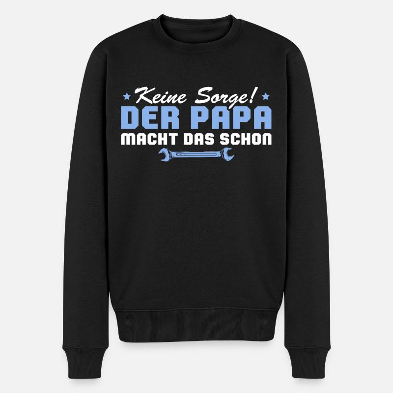 Papa macht das schon Vatertag - Männer Premium Bio Pullover - Schwarz
