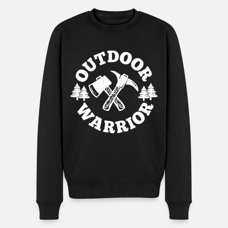 Outdoor Warrior - Männer Premium Bio Pullover - Schwarz