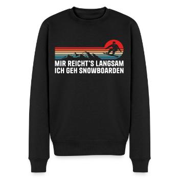 Snowboard Humor Wintersport Snowboarder - Männer Premium Bio Pullover - Schwarz - Vorne - Nico (187cm)