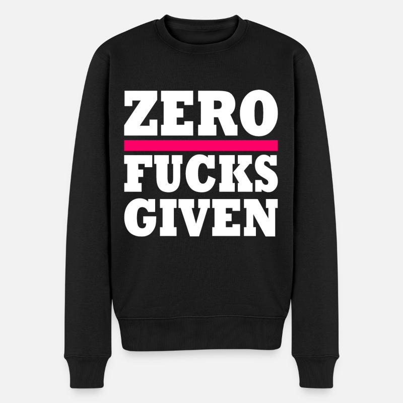 Zero fucks given - Pull Premium bio Homme - noir