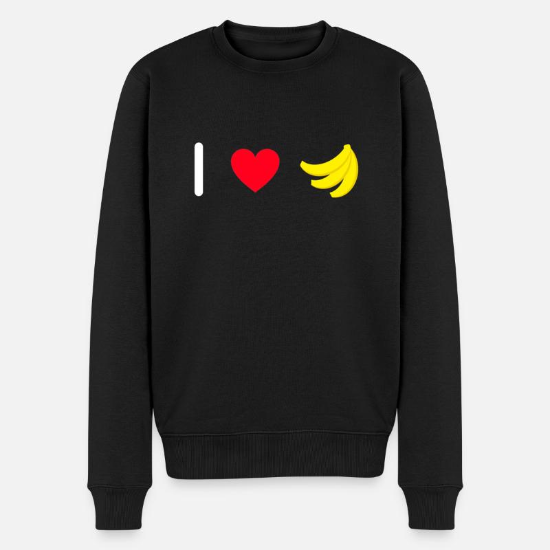 Ich liebe Bananen - Männer Premium Bio Pullover - Schwarz