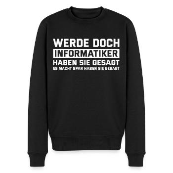Programmierer Humor IT Spezialist Informatiker - Männer Premium Bio Pullover - Schwarz - Vorne - Nico (187cm)