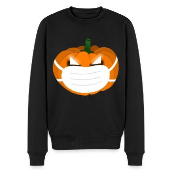 Halloween Kürbis Maske Geschenk - Männer Premium Bio Pullover - Schwarz - Vorne - Nico (187cm)